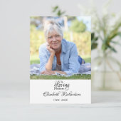 Carte De Remerciements In Love Memory Photo Élégant Script Funeral (Debout devant)