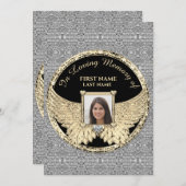 Carte De Remerciements In Love Memory Photo Silver and Gold   (Devant / Derrière)