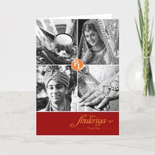 Carte De Remerciements Indian Wedding 4 Photo Thank You Card