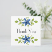 Carte De Remerciements Indigo Aquarelle Florale Swag 2 (Debout devant)