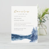 CARTE DE REMERCIEMENTS INDIGO BLUE MOUNTAIN LAKE COUPLES DOUCHE INVITATIO (Debout devant)