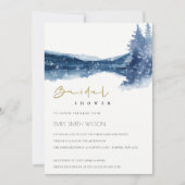 CARTE DE REMERCIEMENTS INDIGO INK BLUE MOUNTAIN LAKE FÊTE DES MARIÉES INV (Devant)