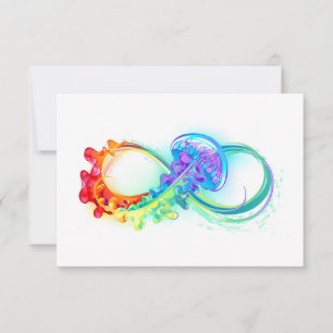 Carte De Remerciements Infini avec méduse arc-en-ciel