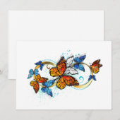 Carte De Remerciements Infinité de papillons monarques (Devant / Derrière)