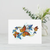 Carte De Remerciements Infinité de papillons monarques (Debout devant)