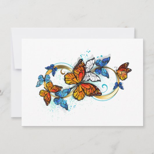 Carte De Remerciements Infinité de papillons monarques (Devant)