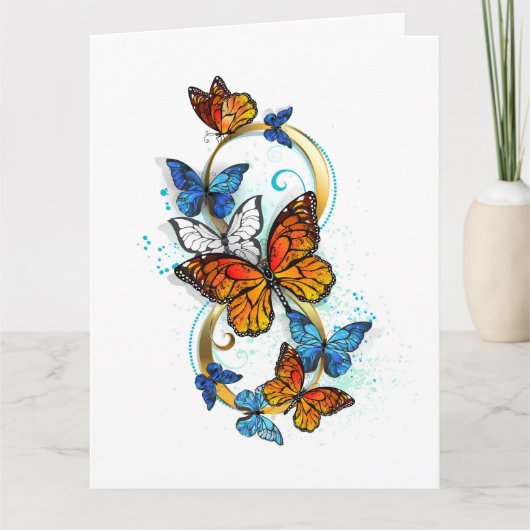 Carte De Remerciements Infinité de papillons monarques (Devant)