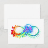 Carte De Remerciements Infinity avec Rainbow Jellyfish (Devant / Derrière)