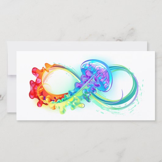 Carte De Remerciements Infinity avec Rainbow Jellyfish (Devant)
