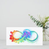 Carte De Remerciements Infinity avec Rainbow Jellyfish (Debout devant)