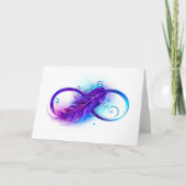 Carte De Remerciements Infinity with purple feather (Devant)