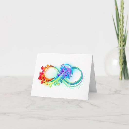 Carte De Remerciements Infinity with Rainbow Jellyfish (Devant)