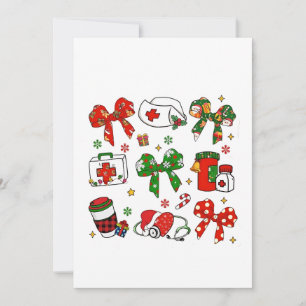 Carte De Remerciements Infirmière à noeud coquet Noël Soins infirmiers Jo