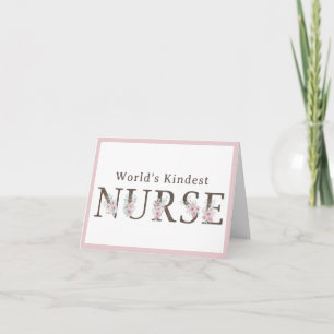 Carte De Remerciements Infirmière la plus gentille du monde Noël floral