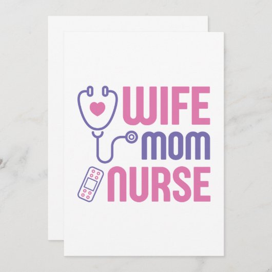 Carte De Remerciements Infirmière mère (Devant / Derrière)