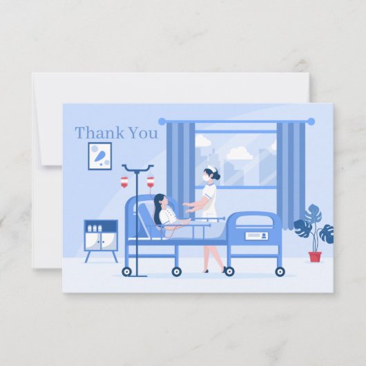 Carte De Remerciements Infirmière mignonne ajouter sentiment (Devant)