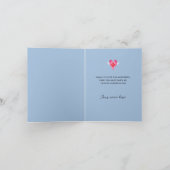Carte De Remerciements Infirmière Pink Heart Monogramme Nom Bleu (Intérieur)
