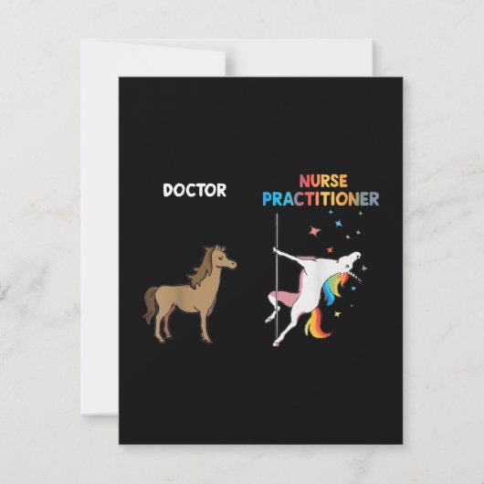 Carte De Remerciements Infirmière praticienne licorne danse poteau (Devant)