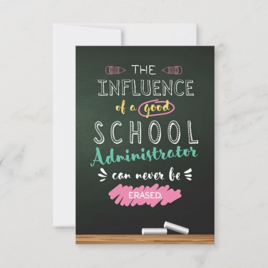 Carte De Remerciements Influence d'un bon administrateur scolaire (Devant)