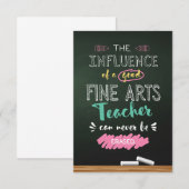 Carte De Remerciements Influence d'un bon professeur de beaux-arts (Devant / Derrière)