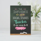 Carte De Remerciements Influence d'un bon professeur d'études sociales (Debout devant)