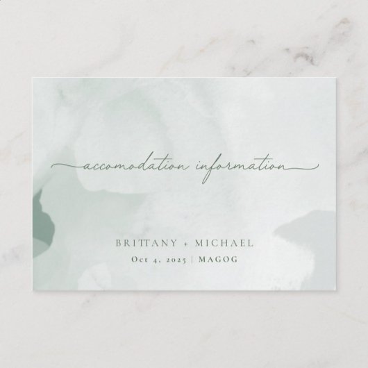 Carte De Remerciements Information Card | English