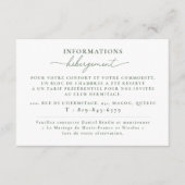 Carte De Remerciements Information Card | French (Devant)