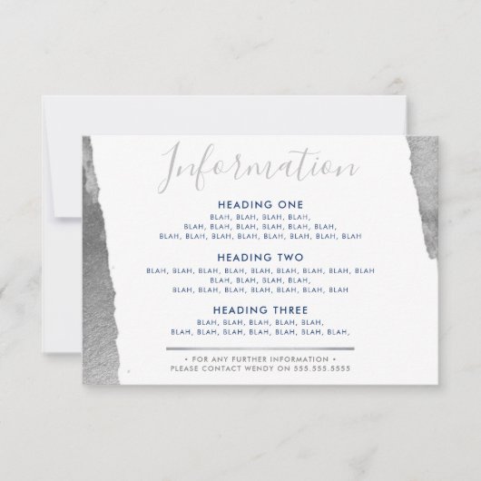 Carte De Remerciements INFORMATION ENCLOS moderne luxe doré argent (Devant)