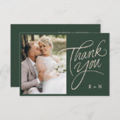 Carte De Remerciements Initiales de Mariage de script de monogrammes empi (Devant / Derrière)