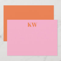 Initiales du Monogramme rose moderne personnalisée