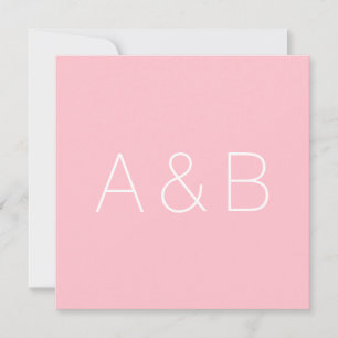 Carte De Remerciements Initiales monogrammes minimalistes à couple rose