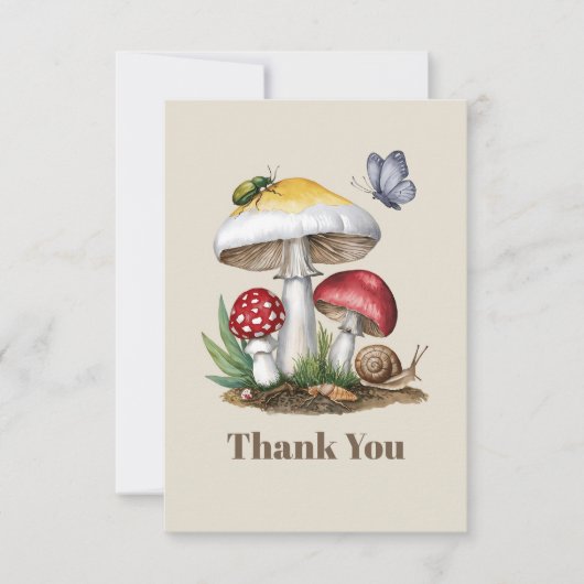 Carte De Remerciements Insectes Champignon Forêt Nature (Devant)