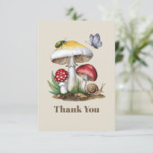 Carte De Remerciements Insectes Champignon Forêt Nature (Debout devant)