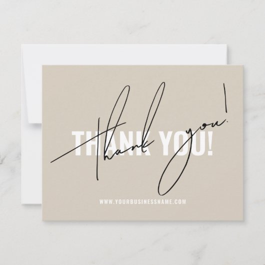 Carte De Remerciements Insertion d'emballage beige moderne (Devant)