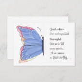 Carte De Remerciements Inspiration papillon (Devant / Derrière)