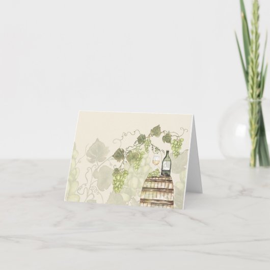 Carte De Remerciements Inspiré du vin et des vignobles (Devant)