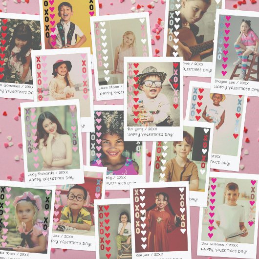 Carte De Remerciements Instant Photo Kids School Valentine's Day Card