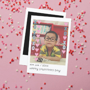 Carte De Remerciements Instant Photo Kids School Valentine's Day Card