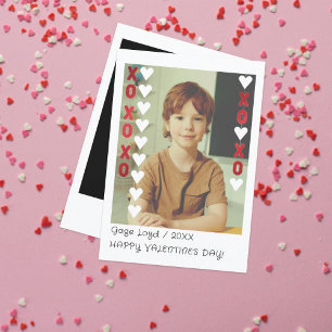 Carte De Remerciements Instant Photo Kids School Valentine's Day Card
