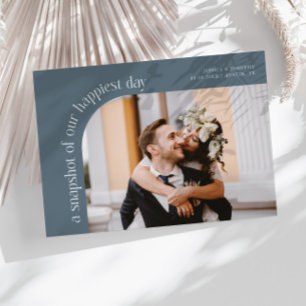 Carte De Remerciements Instantané du plus beau jour de notre mariage en b