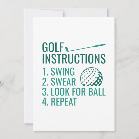 Carte De Remerciements Instructions de golf (Devant)