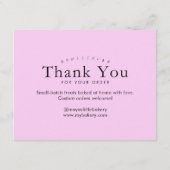 Carte De Remerciements Instructions de soin de biscuits à la rose moderne (Dos)