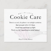 Carte De Remerciements Instructions de soin de biscuits à la rose moderne (Devant)