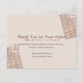 Carte De Remerciements Instructions de soin de biscuits au chocolat à l'a (Dos)