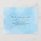 Carte De Remerciements Instructions de soin de biscuits bleu aquarelle mi (Dos)
