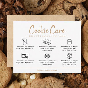 Carte De Remerciements Instructions de soin de biscuits Kraft minimaliste