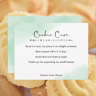 Carte De Remerciements Instructions de soin de biscuits Simple Green Wate