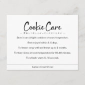 Carte De Remerciements Instructions de soin de biscuits Typographie minim (Devant)