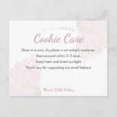 Carte De Remerciements Instructions de soin de cookie de cupcake à aquare (Devant)