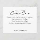 Carte De Remerciements Instructions de soin de cookie Opal Rainbow Script (Devant)